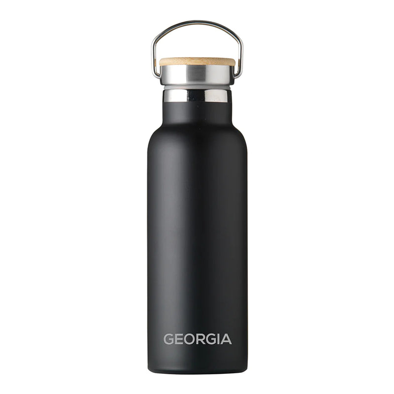Personalised Jungley Insulated 17oz Drinks Bottle with Bamboo Lid - Horizontal Really Cool Gifts