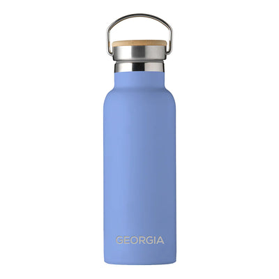 Personalised Jungley Insulated 17oz Drinks Bottle with Bamboo Lid - Horizontal Really Cool Gifts