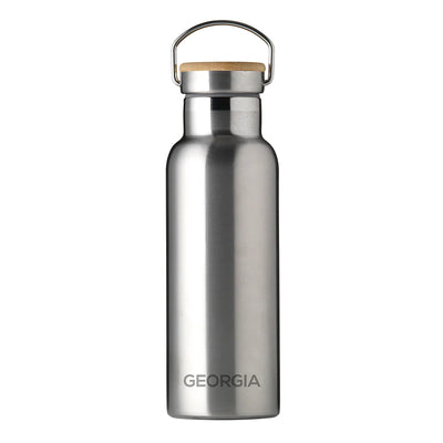 Personalised Jungley Insulated 17oz Drinks Bottle with Bamboo Lid - Horizontal Really Cool Gifts