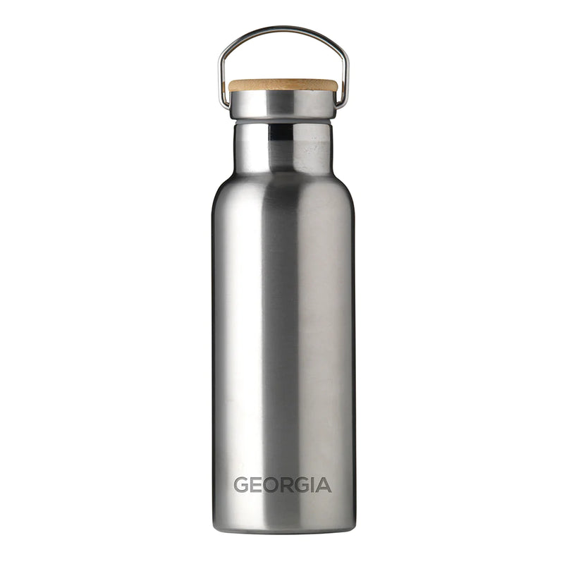 Personalised Jungley Insulated 17oz Drinks Bottle with Bamboo Lid - Horizontal Really Cool Gifts