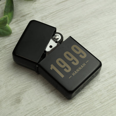 Personalised Date & Name Black Lighter Really Cool Gifts