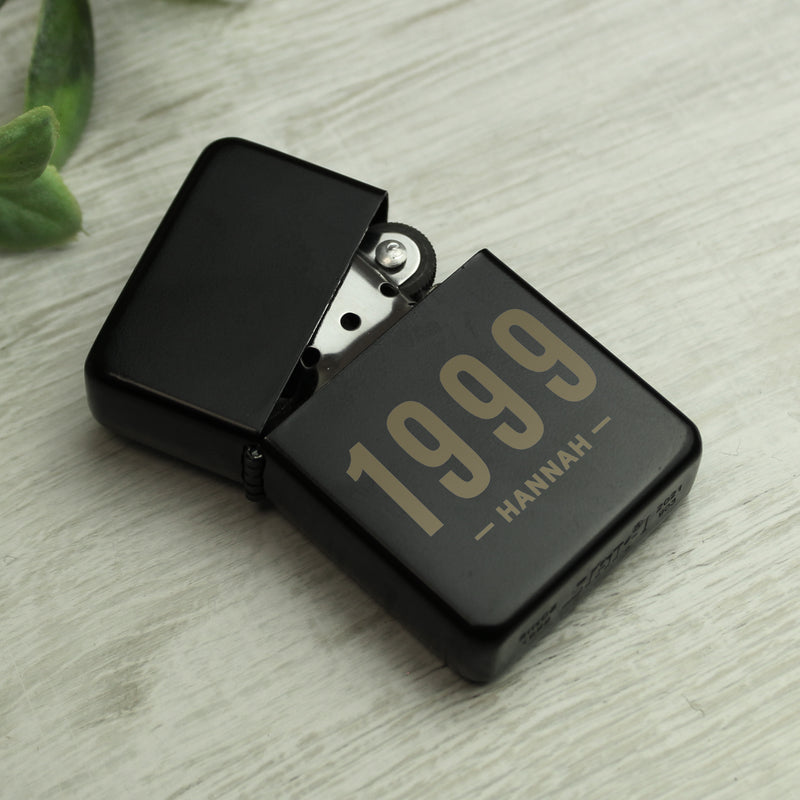 Personalised Date & Name Black Lighter Really Cool Gifts