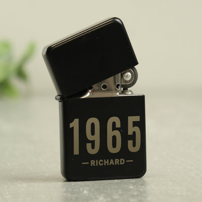 Personalised Date & Name Black Lighter Really Cool Gifts