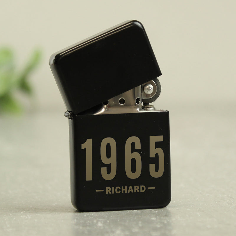 Personalised Date & Name Black Lighter Really Cool Gifts