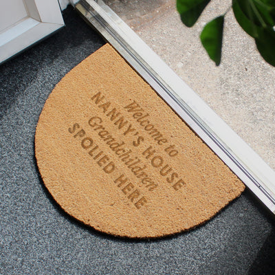Personalised Free Text Half Moon Indoor Doormat by Really Cool Gifts