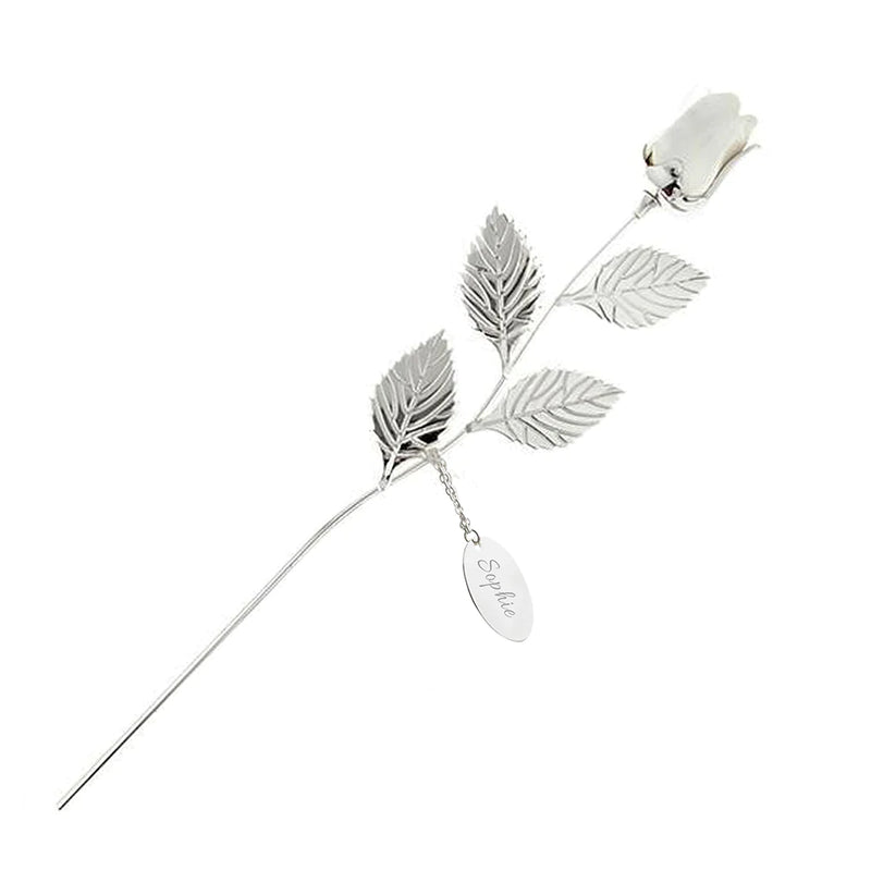 Personalised Silver Plated Rose