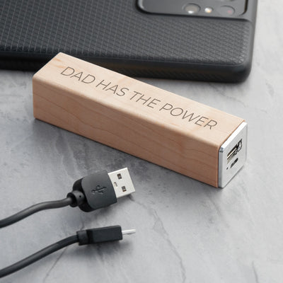 Personalised Maple Wood Powerbank