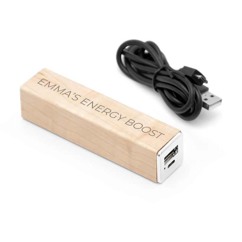 Personalised Maple Wood Powerbank