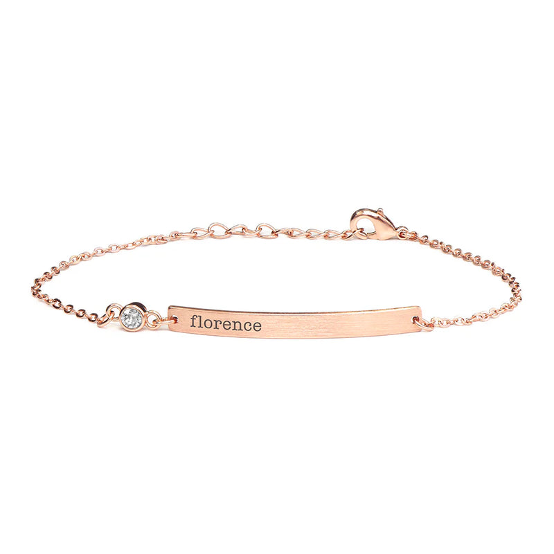 Personalised Rose Gold Birthstone Swarovski Crystal Bracelet