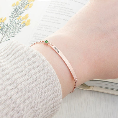 Personalised Rose Gold Birthstone Swarovski Crystal Bracelet