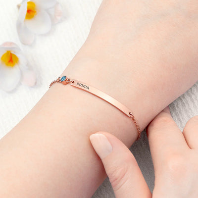 Personalised Rose Gold Birthstone Swarovski Crystal Bracelet