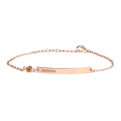 Personalised Rose Gold Birthstone Swarovski Crystal Bracelet