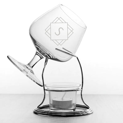 Personalised Luxury Monogram Brandy Warmer Set
