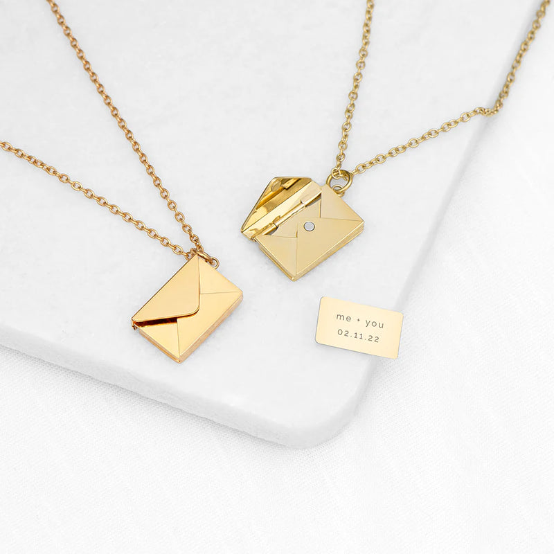 Personalised Secret Message Envelope Necklace