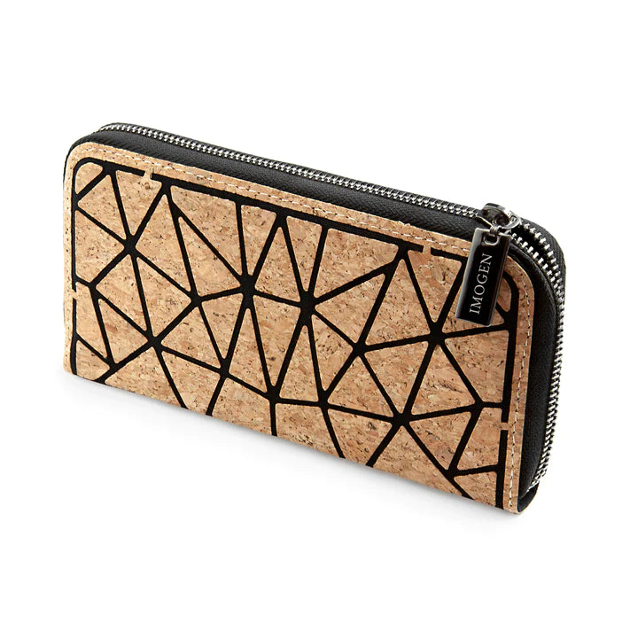 Personalised Geometric Cork Zip Wallet