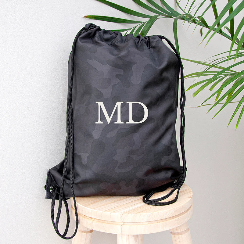 Personalised Camo Drawstring Bag