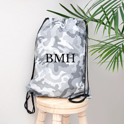 Personalised Camo Drawstring Bag
