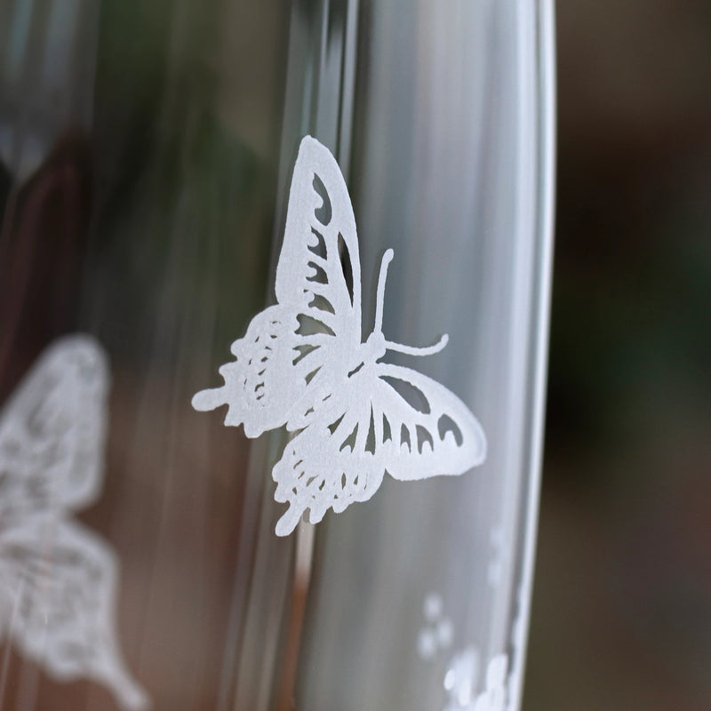 Personalised Butterfly Floral Barrel Vase