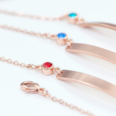 Personalised Rose Gold Birthstone Swarovski Crystal Bracelet