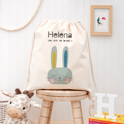 Personalised Kid's Rabbit PE Kit Bag