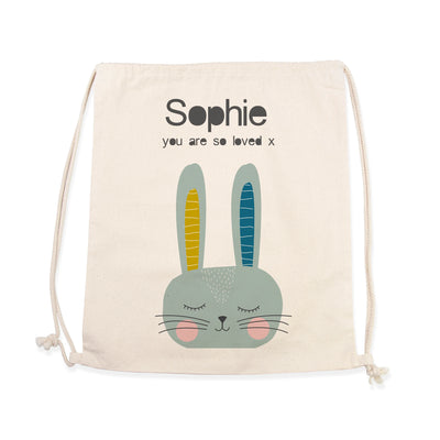 Personalised Kid's Rabbit PE Kit Bag