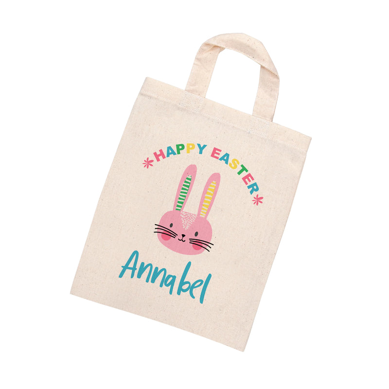 Personalised Rabbit Natural Easter Egg Hunt Bag