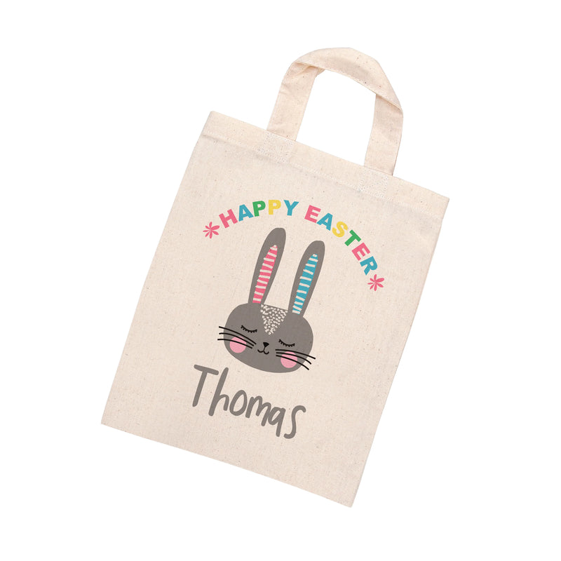 Personalised Rabbit Natural Easter Egg Hunt Bag