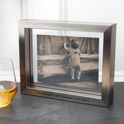 Personalised Metallic Grey Photo Frame