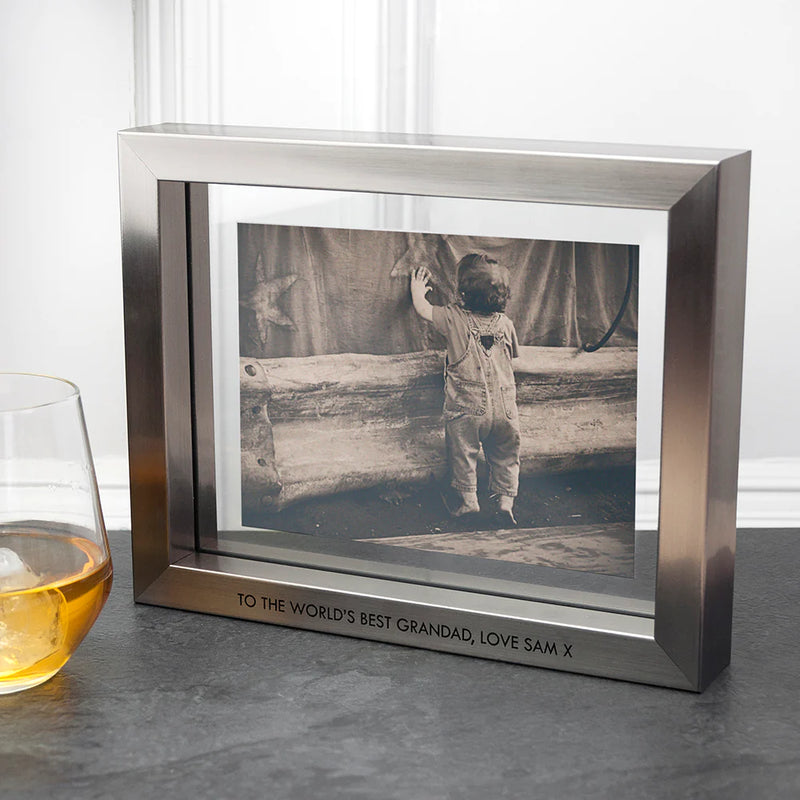 Personalised Metallic Grey Photo Frame
