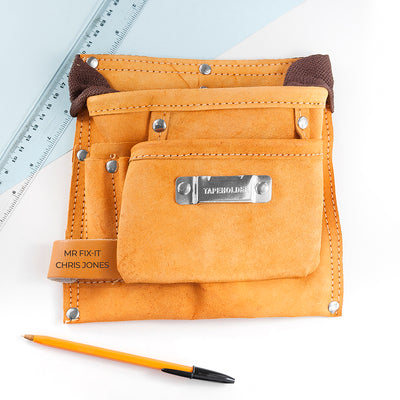 PERSONALISED 6-POCKET LEATHER TOOL BELT