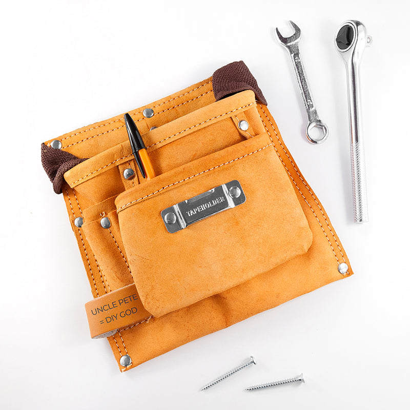 PERSONALISED 6-POCKET LEATHER TOOL BELT