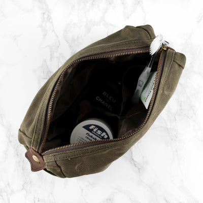 PERSONALISED MEN'S WAXED WASH BAG