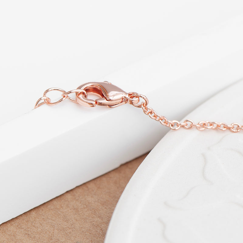 Monogrammed Rose Gold Round Tag Necklace