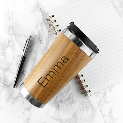Personalised Bamboo Travel Mug by Really Cool Gifts