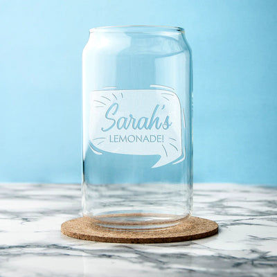 PERSONALISED LEMONADE CAN GLASS Really Cool Gifts