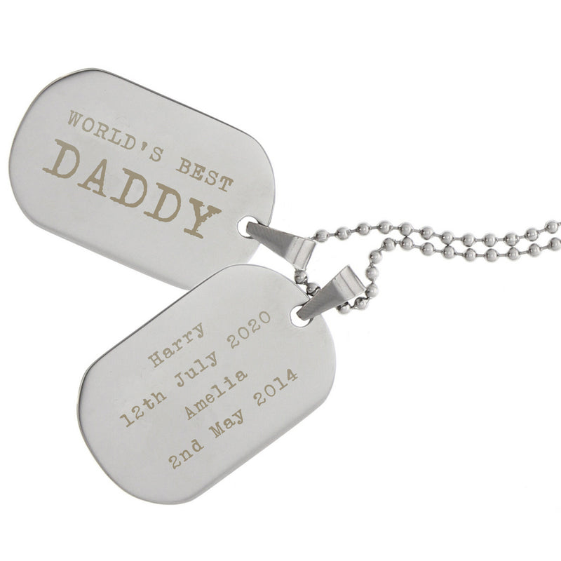 Really Cool Gifts - Personalised Free Text Steel Double Dog Tag Necklace