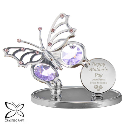 Really Cool Gifts - Personalised Happy Mothers Day Crystocraft Butterfly