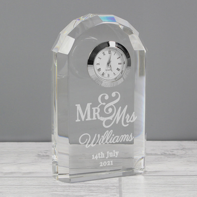 Really Cool Gifts - Personalised Mr & Mrs Crystal Clock
