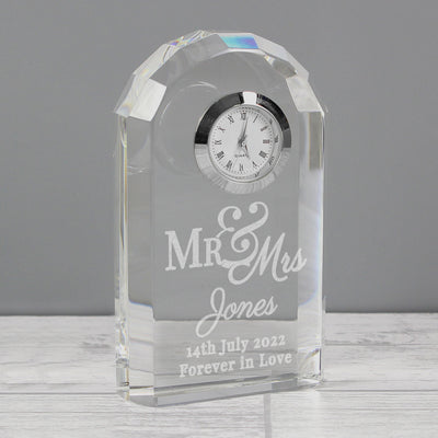 Really Cool Gifts - Personalised Mr & Mrs Crystal Clock