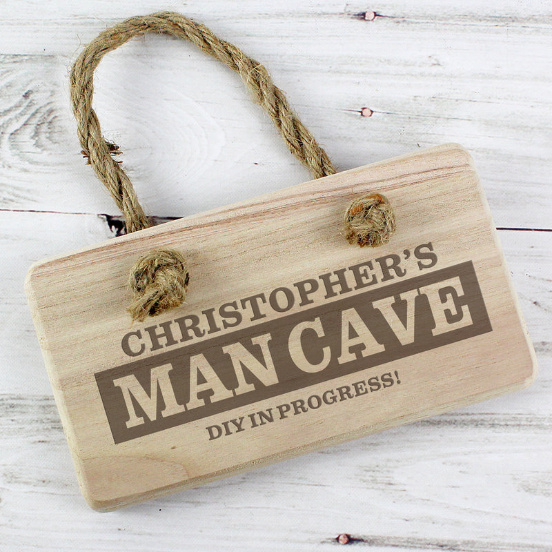 Personalised Man Cave Wooden Sign by Really Cool Gifts