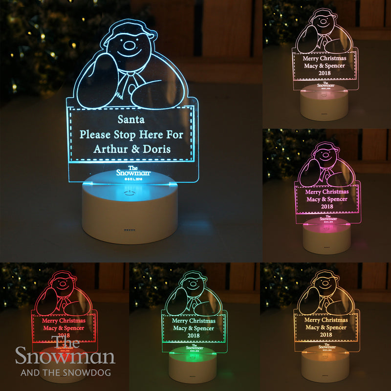Really Cool Gifts for Christmas - Personalised The Snowman LED Colour Changing Decoration & Night Light
