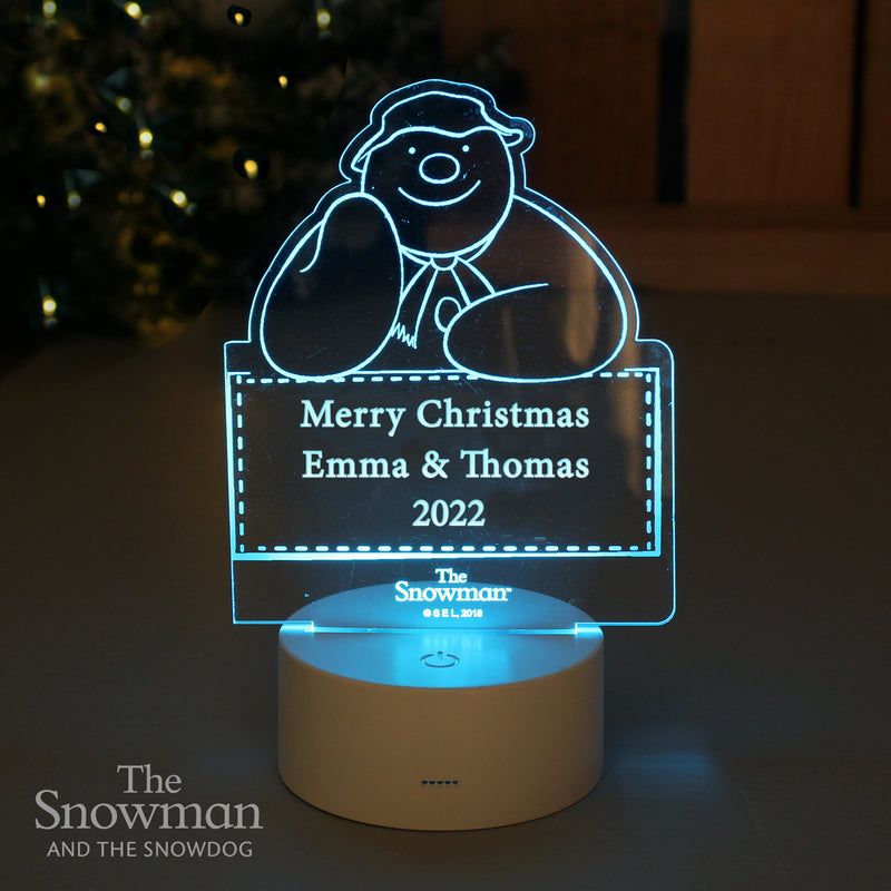 Really Cool Gifts for Christmas - Personalised The Snowman LED Colour Changing Decoration & Night Light