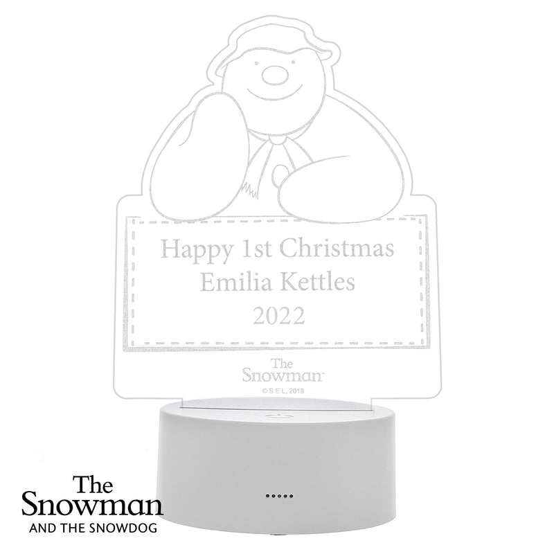 Really Cool Gifts for Christmas - Personalised The Snowman LED Colour Changing Decoration & Night Light