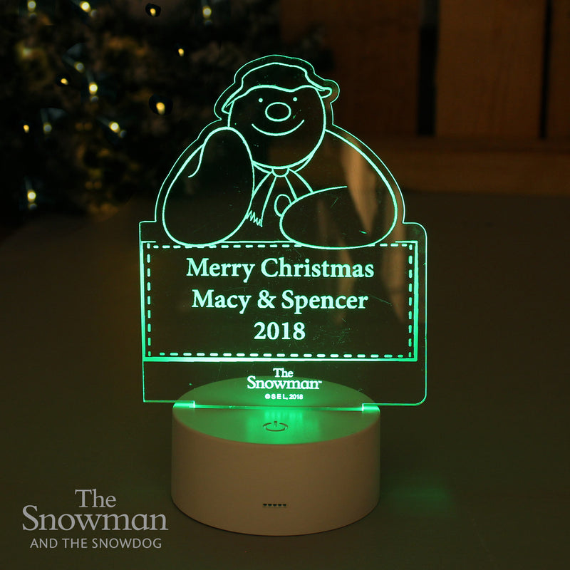 Really Cool Gifts for Christmas - Personalised The Snowman LED Colour Changing Decoration & Night Light