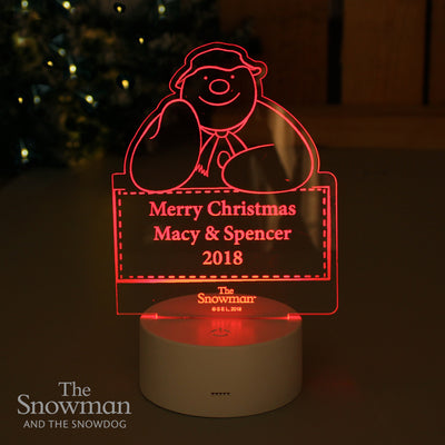 Really Cool Gifts for Christmas - Personalised The Snowman LED Colour Changing Decoration & Night Light