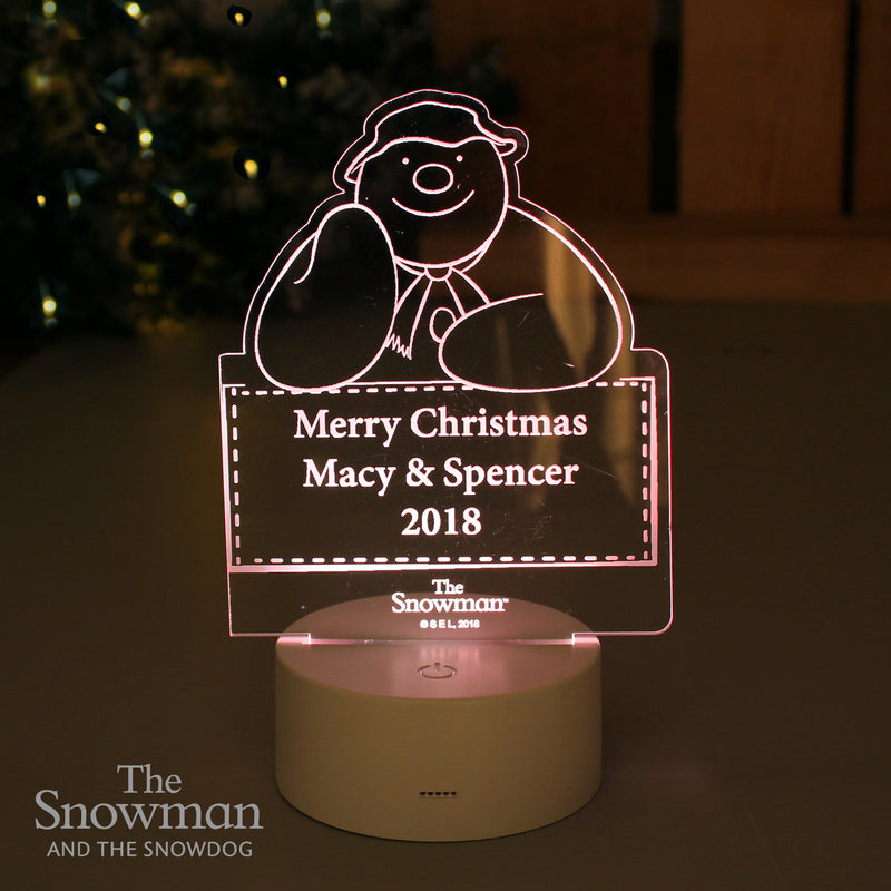 Really Cool Gifts for Christmas - Personalised The Snowman LED Colour Changing Decoration & Night Light