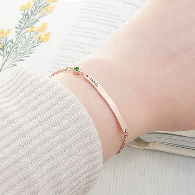 Personalised Rose Gold Birthstone Swarovski Crystal Bracelet