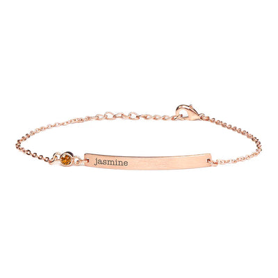 Personalised Rose Gold Birthstone Swarovski Crystal Bracelet
