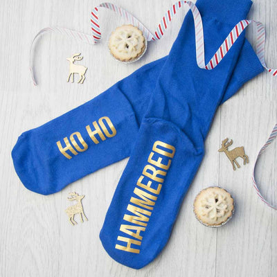 Personalised Cobalt Blue And Canary Yellow Christmas Day Socks by Really Cool Gifts Really Cool Gifts