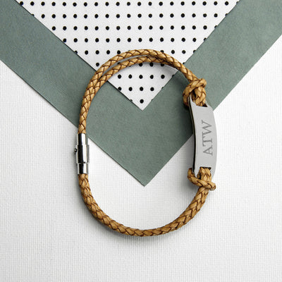 Personalised Men's Statement Leather Bracelet by Really Cool Gifts Really Cool Gifts